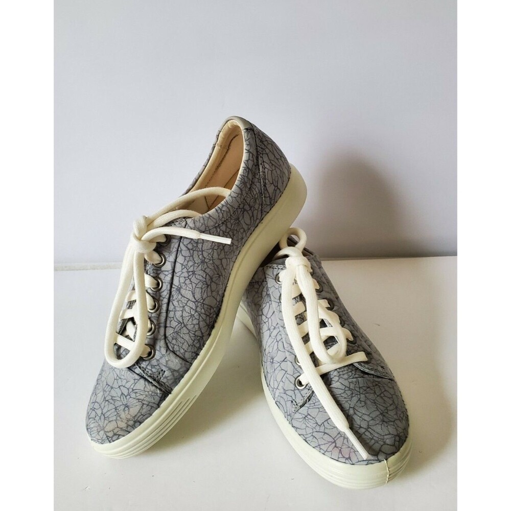 ECCO Soft 7 Sneakers in Warm Grey Cement Print Cow Nubuck US Women’s Size 7